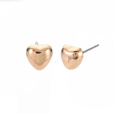 Heart Stud Earrings for Women EJEW-S213-02A-01G-RS-1