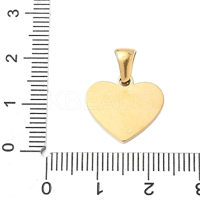 304 Stainless Steel Pave Natural White Shell Heart with Initial Slice Pendants STAS-R168-25G-G-1