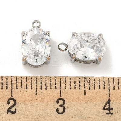 304 Stainless Steel Pendants Cubic Zirconia Pendants STAS-L278-009P-B01-1