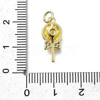 Brass Micro Pave Cubic Zirconia Pendants KK-K400-42G-01-1