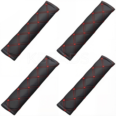 4Pcs PU Imitation Leather Universal Car Seat Belt Pads AJEW-CL0001-96B-1