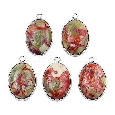 Assembled Peridot and Rose Quartz Pendants G-T111-01-1