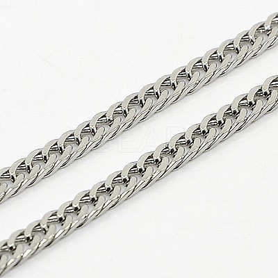 Tarnish Resistant Curb Chain Necklace for Men NJEW-F027-12-1