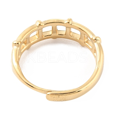 304 Stainless Steel Hollow Rectangle Adjustable Rings RJEW-D002-24G-1