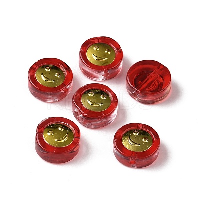 Transparent Spray Painted Glass Beads GLAA-I050-15I-1