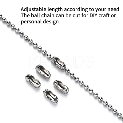 304 Stainless Steel Ball Chains and Ball Chain Connectors Set CHS-YW0001-01A-1