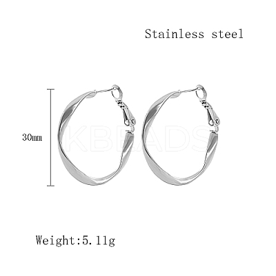 Non-Tarnish 304 Stainless Steel Hoop Earrings for Women QX9021-5-1