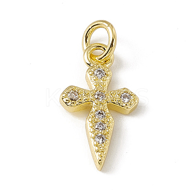 Brass Micro Pave Cubic Zirconia Charms ZIRC-F132-83G-1
