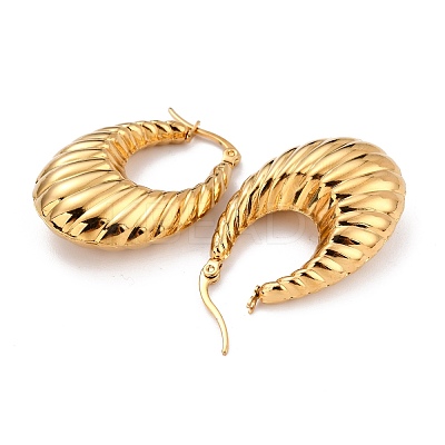 Ion Plating(IP) 304 Stainless Steel Hoop Earrings EJEW-O096-38G-1