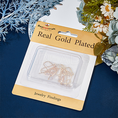 16Pcs 4 Style Brass Earring Hooks KK-BBC0012-53-1