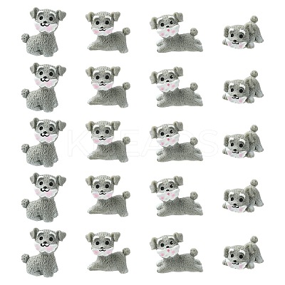 20Pcs 4 Styles Mini Resin Dog Ornaments RESI-CJ0004-85-1