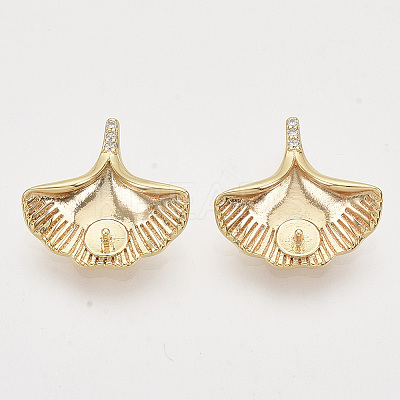 Brass Micro Pave Clear Cubic Zirconia Peg Bails Charms KK-T054-21G-NF-1