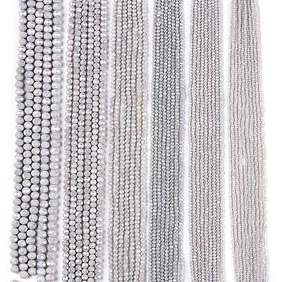 Electroplate Glass Beads Strands EGLA-A044-P6mm-B19-1