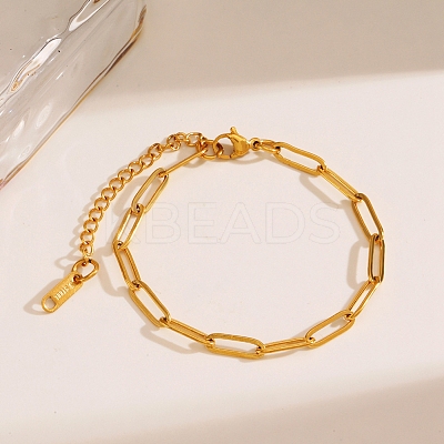 304 Stainless Steel Paperclip Bracelets PW-WGB3E23-01-1