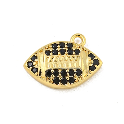 Rack Plating Brass Micro Pave Cubic Zirconia Pendants KK-P277-11G-1