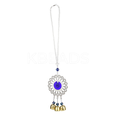 Evil Eye Alloy Lampwork Pendant Decorations HJEW-M005-02F-AS-1