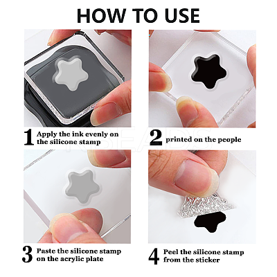 4Pcs 4 Styles Human PVC Plastic Clear Stamps DIY-CA0006-64H-1