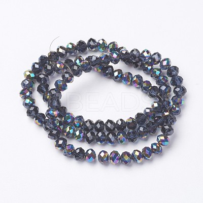 Electroplate Transparent Glass Beads Strands EGLA-A034-T4mm-Q11-1