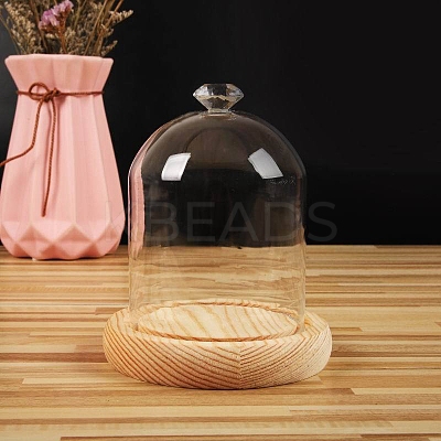 Diamond Shaped Top Clear Glass Dome Cover BOTT-PW0003-001A-A04-1