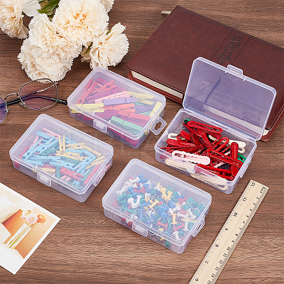 12Pcs Transparent Plastic Storage Boxes CON-CN0001-43-1