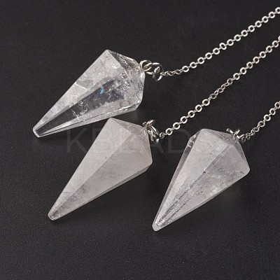 Natural Quartz Crystal Hexagonal Pointed Dowsing Pendulums X-G-G956-D10-FF-1