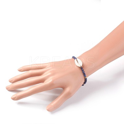 Natural Lapis Lazuli(Dyed) Braided Bead Bracelets BJEW-JB04079-02-1