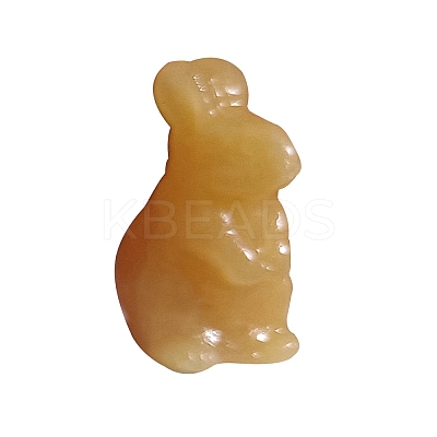 Natural Yellow Aventurine Carved Healing Rabbit Figurines PW-WG70445-05-1