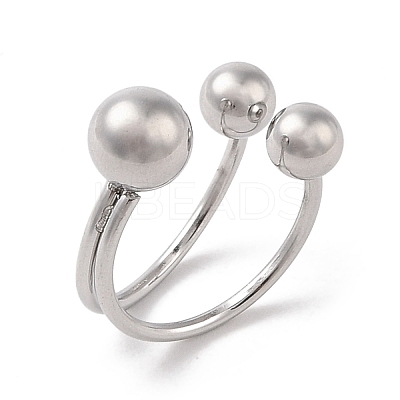 Non-Tarnish 304 Stainless Steel Round Cuff Rings for Women RJEW-G315-05P-1
