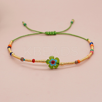 Bohemian Style Floral Beaded Braided Bracelets PK5230-3-1