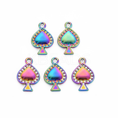 Rack Plating Rainbow Color Alloy Pendants PALLOY-S180-373-1