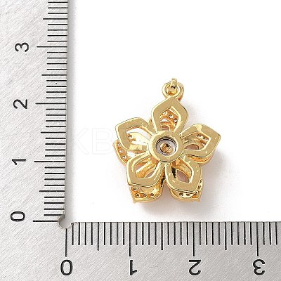 Brass Micro Pave Clear Cubic Zirconia Pendants ZIRC-D276-01G-B01-1