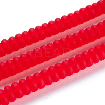 Frosted Glass Beads Strands GLAA-I047-03B-1