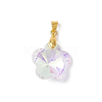 AB Color Plated Glass Pendants PALLOY-JF04596-01-1