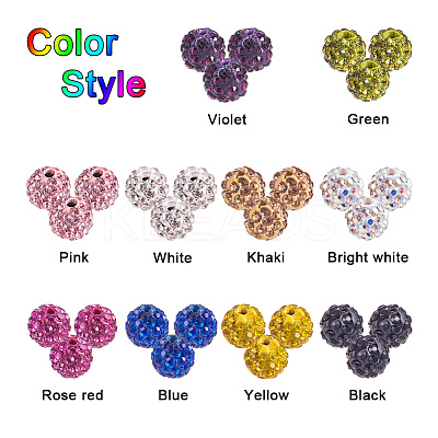 Polymer Clay Pave Rhinestone Beads RB-NB0001-07-1