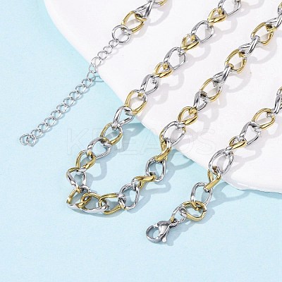 6MM 304 Stainless Steel Cuban Link Chain Necklaces for Women NJEW-B145-01GP-1