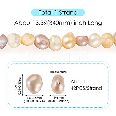 1 Strand Natural Cultured Freshwater Pearl Beads Strands PEAR-TA0001-17-1