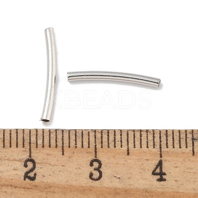 Brass Curved Tube Beads KK-B120-04F-P-1