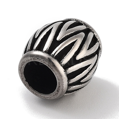 Retro 304 Stainless Steel European Beads STAS-L274-019AS-1