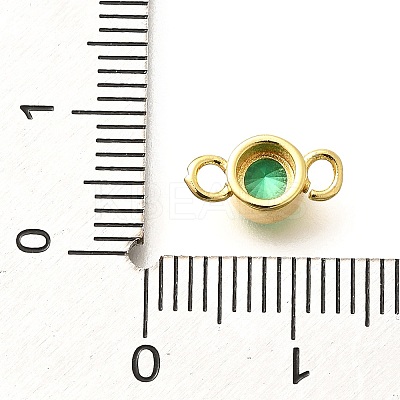 Brass Cubic Zirconia Connector Charms KK-G519-10G-1