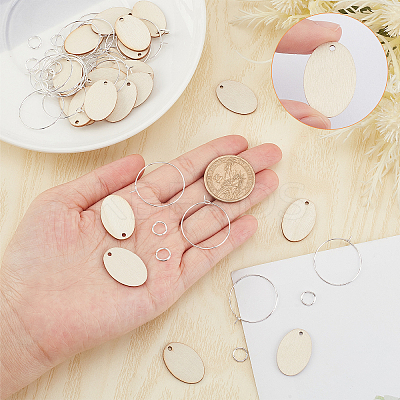 DIY Oval Wine Glass Charm Tags Making Kit DIY-SC0018-60-1