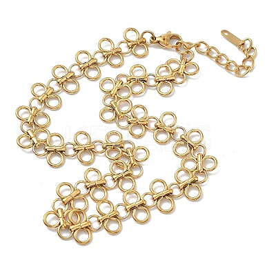 304 Stainless Steel Butterfly Link Chain Necklaces for Women NJEW-B152-02-1