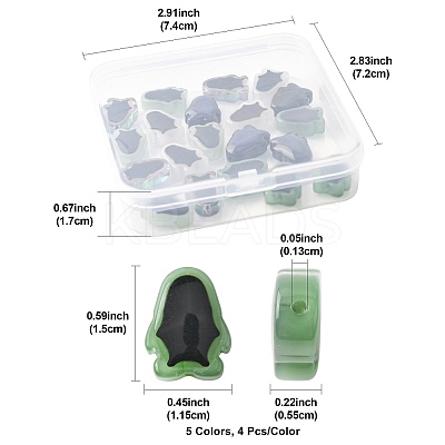 20Pcs 5 Colors Glass Beads GLAA-FS0002-52-1