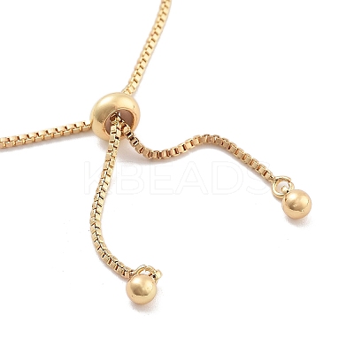 Brass Pave Clear Cubic Zirconia Horse Eye Box Chain Slider Bracelets BJEW-B094-06B-G-1