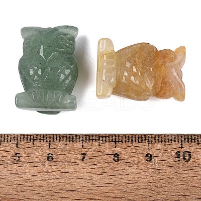 Natural & Synthetic Gemstone Owl Figurine DJEW-N005-05-1