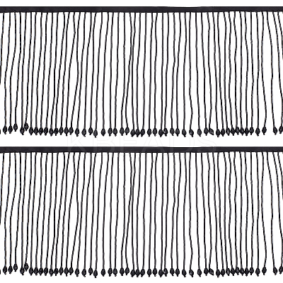 1 Yard Polyester Lace Trims with Glass Beaded Tassel OCOR-BC0007-85-1