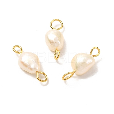 Natural Cultured Freshwater Pearl Beads Links Connectors X1-PALLOY-JF00943-02-1
