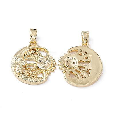 Brass Cubic Zirconia Pendants KK-E068-VA099-2-1