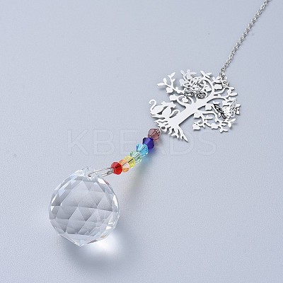 Crystals Chandelier Suncatchers Prisms Chakra Hanging Pendant LS-AJEW-I040-19P-1