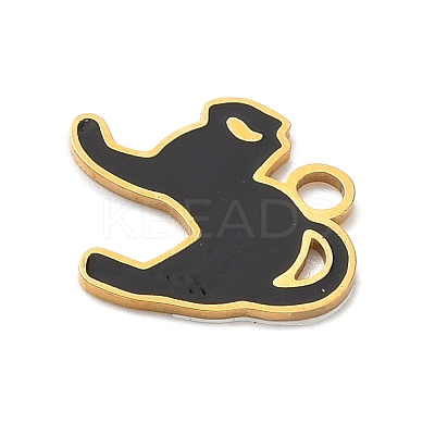 304 Stainless Steel Enamel Halloween Theme Charms STAS-Z164-03G-01-1