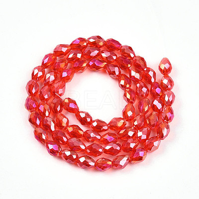 Transparent Electroplate Glass Beads Strands EGLA-N013-T6mm-B29-1